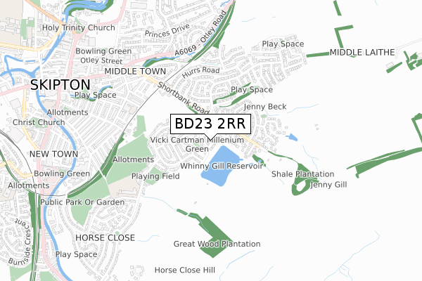 BD23 2RR map - small scale - OS Open Zoomstack (Ordnance Survey)