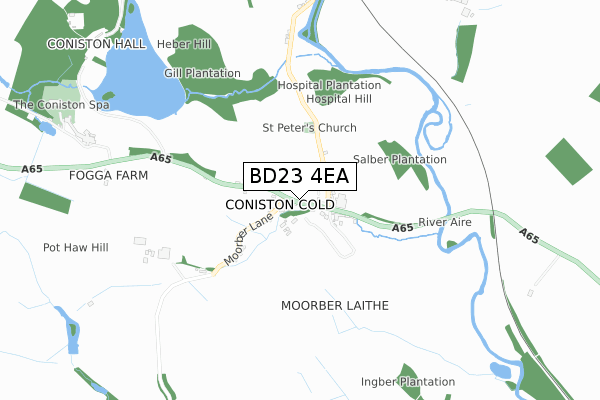 BD23 4EA map - small scale - OS Open Zoomstack (Ordnance Survey)