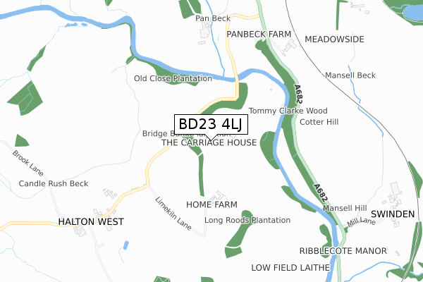 BD23 4LJ map - small scale - OS Open Zoomstack (Ordnance Survey) BD23 4LJ map - small scale - OS Open Zoomstack (Ordnance Survey)