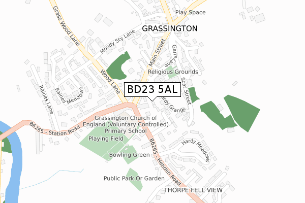 BD23 5AL map - large scale - OS Open Zoomstack (Ordnance Survey)