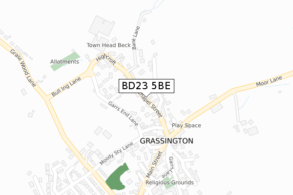 BD23 5BE map - large scale - OS Open Zoomstack (Ordnance Survey) BD23 5BE map - large scale - OS Open Zoomstack (Ordnance Survey)