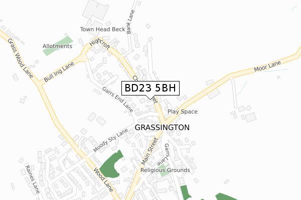 BD23 5BH map - large scale - OS Open Zoomstack (Ordnance Survey)