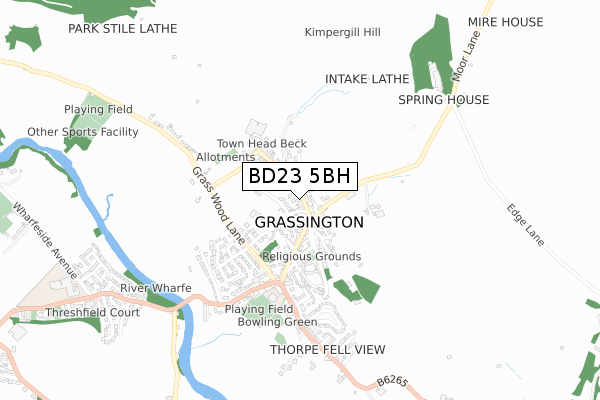 BD23 5BH map - small scale - OS Open Zoomstack (Ordnance Survey)