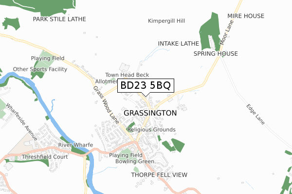 BD23 5BQ map - small scale - OS Open Zoomstack (Ordnance Survey) BD23 5BQ map - small scale - OS Open Zoomstack (Ordnance Survey)