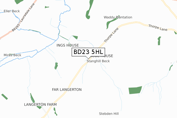 BD23 5HL map - small scale - OS Open Zoomstack (Ordnance Survey)