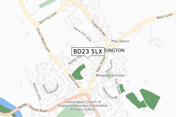 BD23 5LX map - large scale - OS Open Zoomstack (Ordnance Survey)