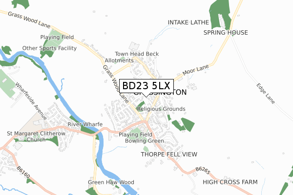 BD23 5LX map - small scale - OS Open Zoomstack (Ordnance Survey)