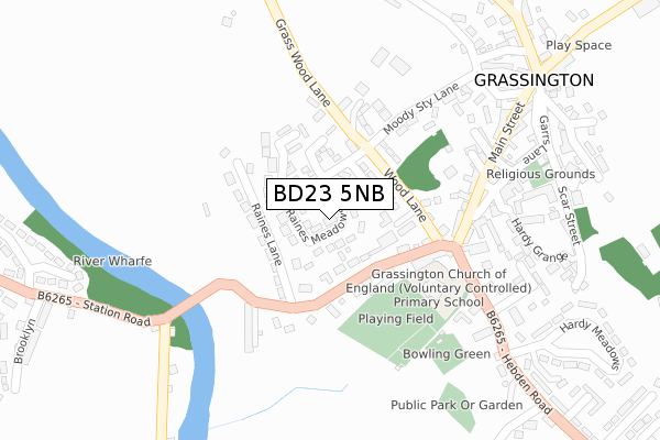 BD23 5NB map - large scale - OS Open Zoomstack (Ordnance Survey)