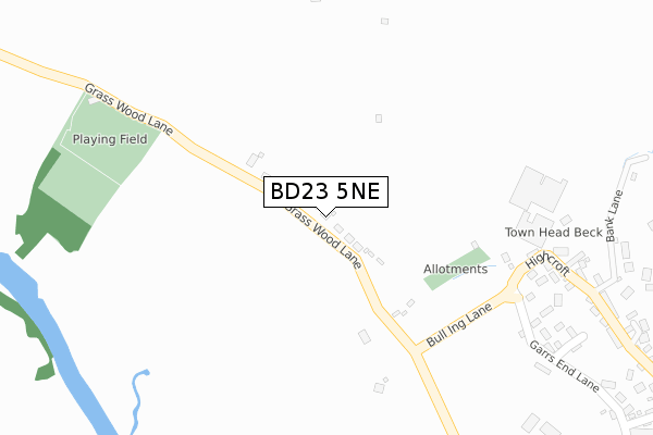BD23 5NE map - large scale - OS Open Zoomstack (Ordnance Survey)