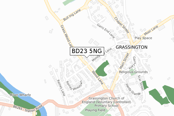 BD23 5NG map - large scale - OS Open Zoomstack (Ordnance Survey)