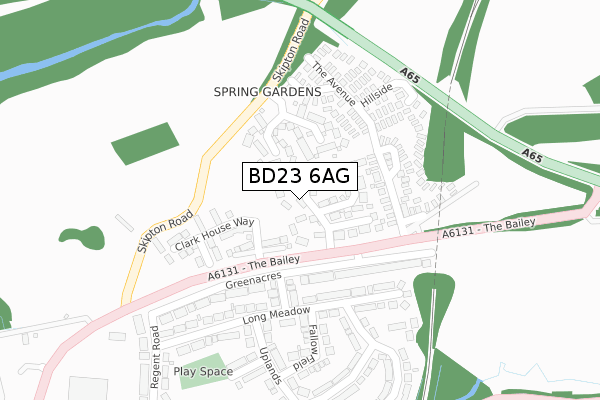 BD23 6AG map - large scale - OS Open Zoomstack (Ordnance Survey)