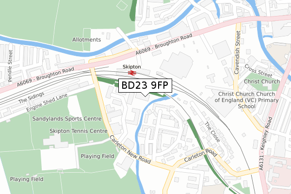 BD23 9FP map - large scale - OS Open Zoomstack (Ordnance Survey)