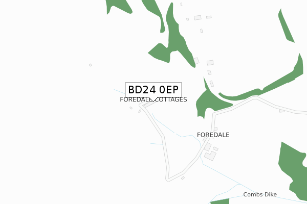 BD24 0EP map - large scale - OS Open Zoomstack (Ordnance Survey)