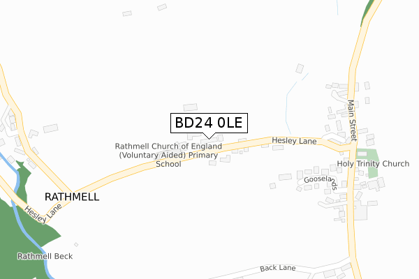 BD24 0LE map - large scale - OS Open Zoomstack (Ordnance Survey)