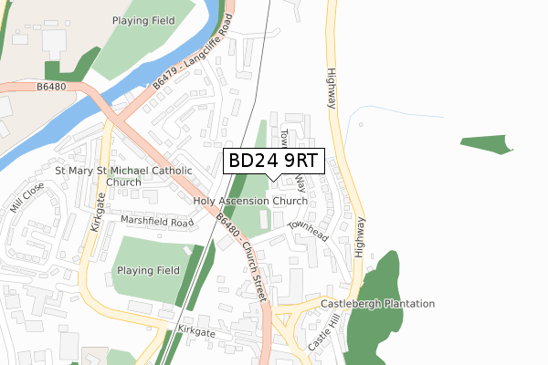 BD24 9RT map - large scale - OS Open Zoomstack (Ordnance Survey)
