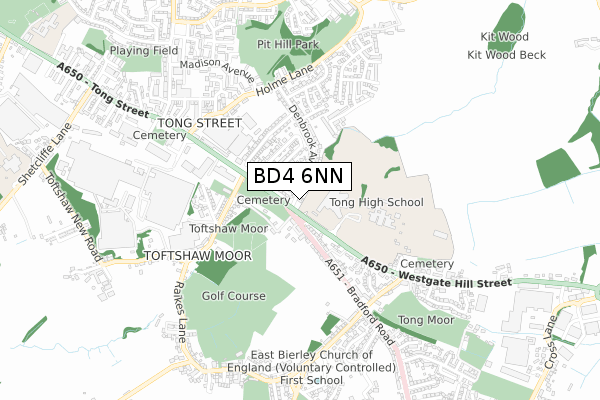 BD4 6NN map - small scale - OS Open Zoomstack (Ordnance Survey)