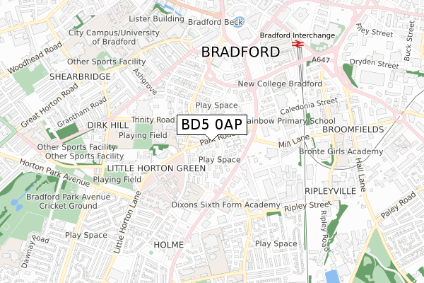 BD5 0AP map - small scale - OS Open Zoomstack (Ordnance Survey) BD5 0AP map - small scale - OS Open Zoomstack (Ordnance Survey)