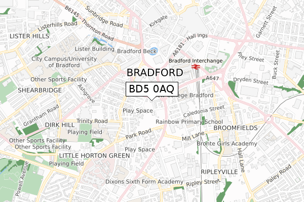 BD5 0AQ map - small scale - OS Open Zoomstack (Ordnance Survey) BD5 0AQ map - small scale - OS Open Zoomstack (Ordnance Survey)
