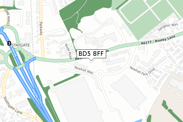 BD5 8FF map - large scale - OS Open Zoomstack (Ordnance Survey)
