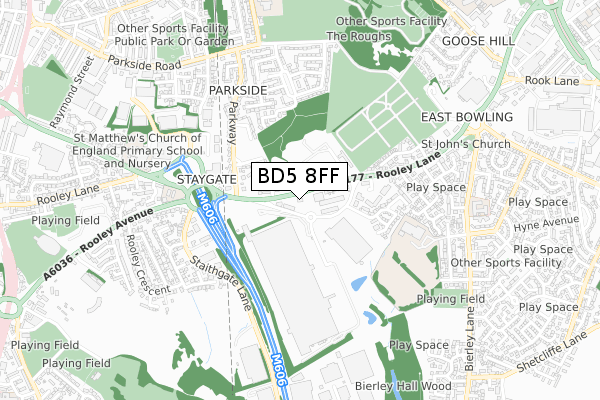 BD5 8FF map - small scale - OS Open Zoomstack (Ordnance Survey)