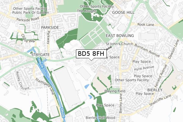 BD5 8FH map - small scale - OS Open Zoomstack (Ordnance Survey) BD5 8FH map - small scale - OS Open Zoomstack (Ordnance Survey)