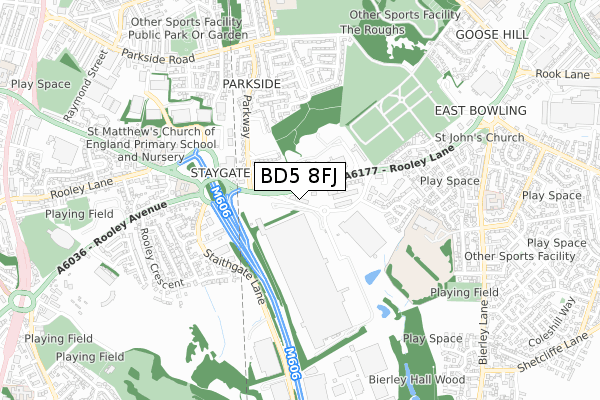BD5 8FJ map - small scale - OS Open Zoomstack (Ordnance Survey) BD5 8FJ map - small scale - OS Open Zoomstack (Ordnance Survey)