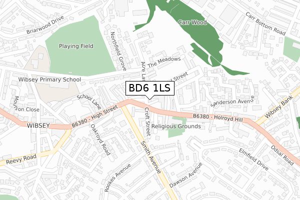 BD6 1LS map - large scale - OS Open Zoomstack (Ordnance Survey)