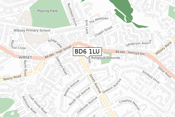 BD6 1LU map - large scale - OS Open Zoomstack (Ordnance Survey)