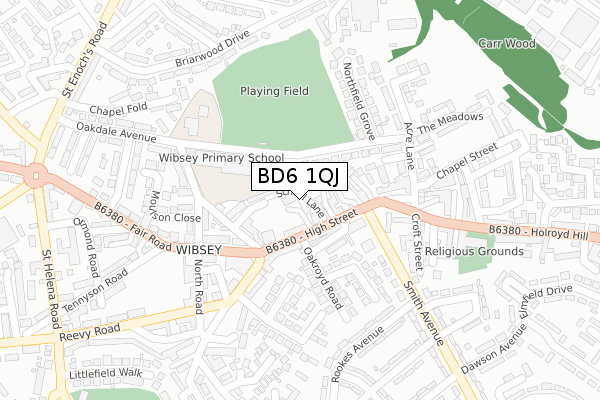BD6 1QJ map - large scale - OS Open Zoomstack (Ordnance Survey) BD6 1QJ map - large scale - OS Open Zoomstack (Ordnance Survey)
