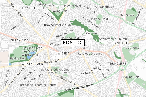 BD6 1QJ map - small scale - OS Open Zoomstack (Ordnance Survey) BD6 1QJ map - small scale - OS Open Zoomstack (Ordnance Survey)