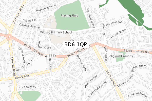 BD6 1QP map - large scale - OS Open Zoomstack (Ordnance Survey)