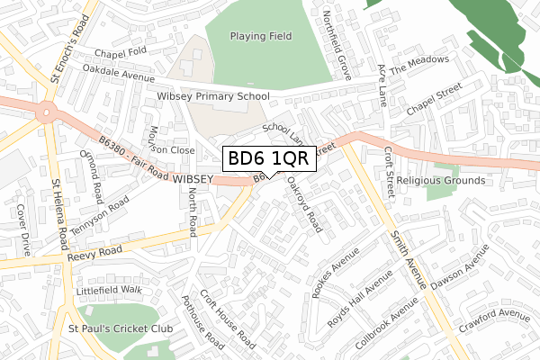 BD6 1QR map - large scale - OS Open Zoomstack (Ordnance Survey)