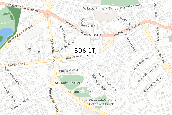 BD6 1TJ map - large scale - OS Open Zoomstack (Ordnance Survey) BD6 1TJ map - large scale - OS Open Zoomstack (Ordnance Survey)