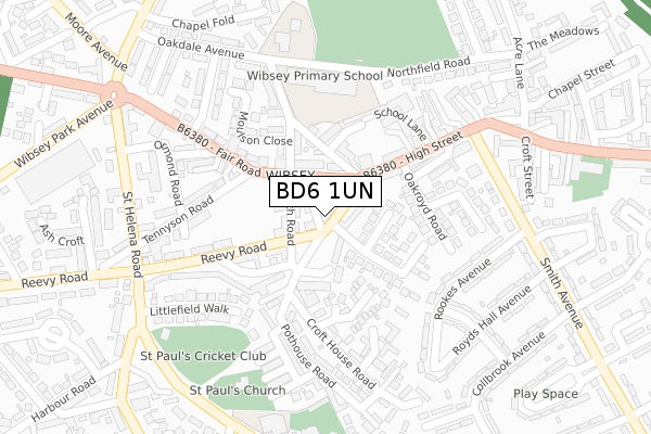 BD6 1UN map - large scale - OS Open Zoomstack (Ordnance Survey)