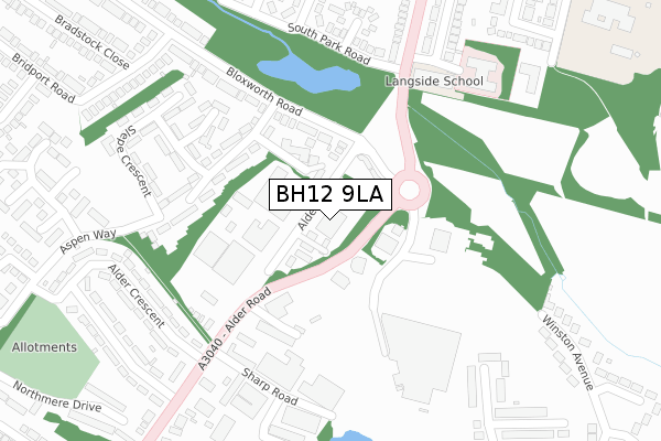 BH12 9LA map - large scale - OS Open Zoomstack (Ordnance Survey) BH12 9LA map - large scale - OS Open Zoomstack (Ordnance Survey)