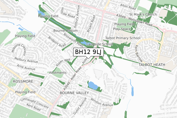 BH12 9LJ map - small scale - OS Open Zoomstack (Ordnance Survey) BH12 9LJ map - small scale - OS Open Zoomstack (Ordnance Survey)