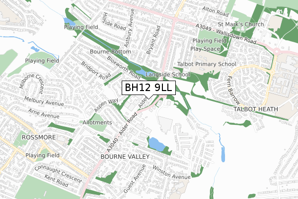 BH12 9LL map - small scale - OS Open Zoomstack (Ordnance Survey) BH12 9LL map - small scale - OS Open Zoomstack (Ordnance Survey)
