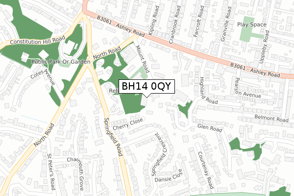 BH14 0QY map - large scale - OS Open Zoomstack (Ordnance Survey)