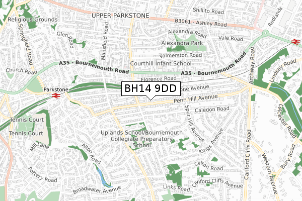 BH14 9DD map - small scale - OS Open Zoomstack (Ordnance Survey) BH14 9DD map - small scale - OS Open Zoomstack (Ordnance Survey)