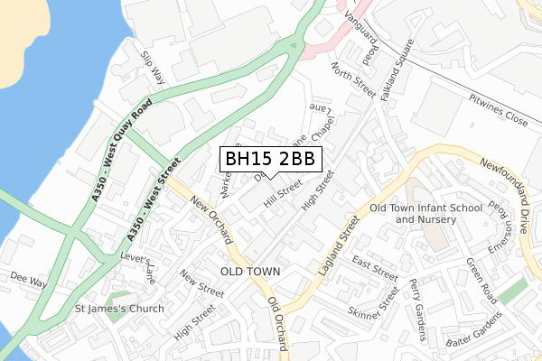 BH15 2BB map - large scale - OS Open Zoomstack (Ordnance Survey)