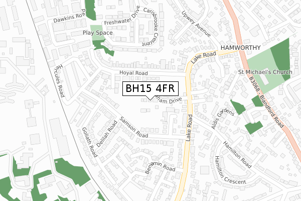 BH15 4FR map - large scale - OS Open Zoomstack (Ordnance Survey)