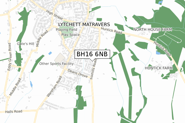 BH16 6NB map - small scale - OS Open Zoomstack (Ordnance Survey) BH16 6NB map - small scale - OS Open Zoomstack (Ordnance Survey)