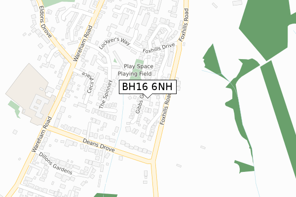 BH16 6NH map - large scale - OS Open Zoomstack (Ordnance Survey) BH16 6NH map - large scale - OS Open Zoomstack (Ordnance Survey)