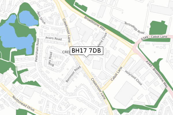 BH17 7DB map - large scale - OS Open Zoomstack (Ordnance Survey)