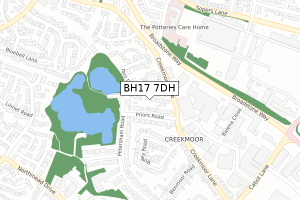 BH17 7DH map - large scale - OS Open Zoomstack (Ordnance Survey)
