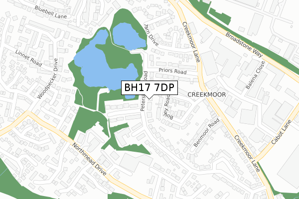 BH17 7DP map - large scale - OS Open Zoomstack (Ordnance Survey)