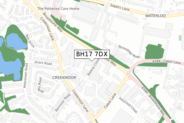 BH17 7DX map - large scale - OS Open Zoomstack (Ordnance Survey)