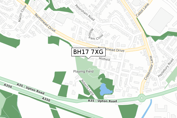 BH17 7XG map - large scale - OS Open Zoomstack (Ordnance Survey)