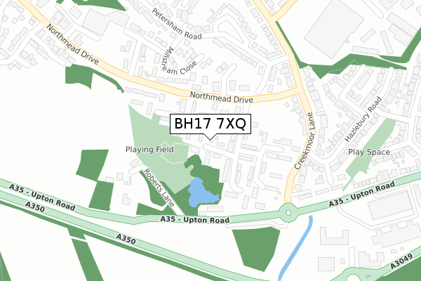 BH17 7XQ map - large scale - OS Open Zoomstack (Ordnance Survey)