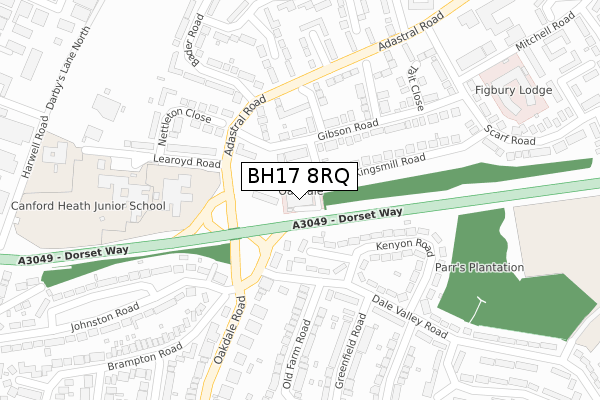 BH17 8RQ map - large scale - OS Open Zoomstack (Ordnance Survey)